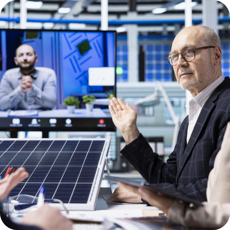 factory-managers-talk-about-new-photovoltaics-materials-internet-videocall
